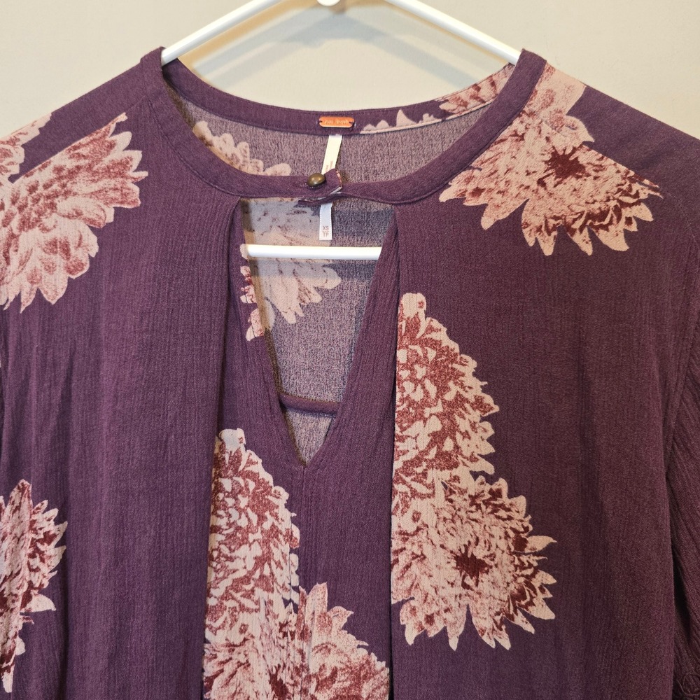 Free People Dress Tree Swing Tunic Purple Womens Extra Small Mini - Picture 2 of 9